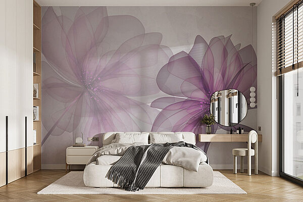 Paar paarse bloemen Fotobehang Paar paarse bloemen