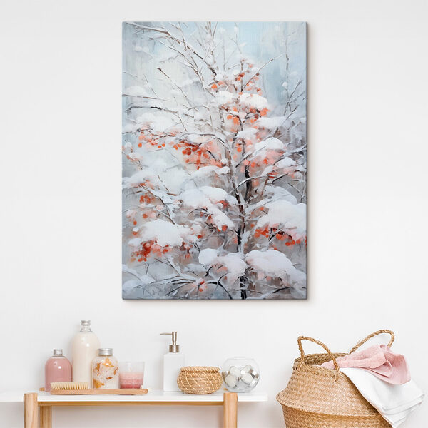 Boom bedekt met sneeuw Canvas Schilderijen Boom bedekt met sneeuw
