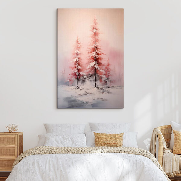 Schilderij van bomen bedekt met sneeuw Canvas Schilderijen Schilderij van bomen bedekt met sneeuw