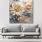 Canvas Schilderijen Witte bloem met geel hart