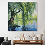 Canvas Schilderijen Boom naast water