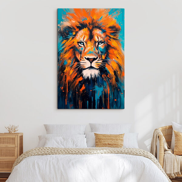 Schilderij van een leeuw Canvas Schilderijen Schilderij van een leeuw