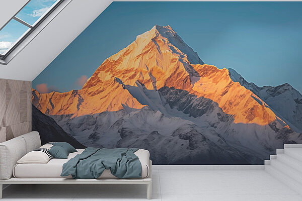 Berg met sneeuw Fotobehang Berg met sneeuw