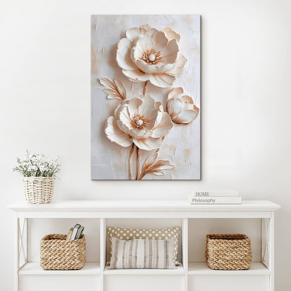 Delicate bloemen in zachte tinten Canvas Schilderijen Delicate bloemen in zachte tinten