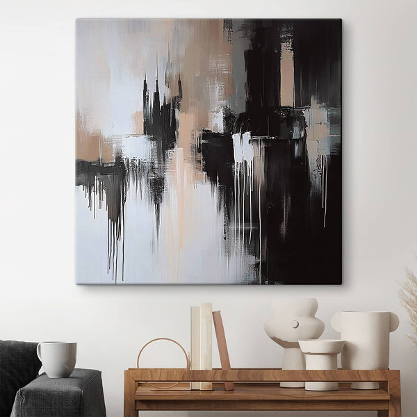 Zwart-wit schilderij Canvas Schilderijen Zwart-wit schilderij