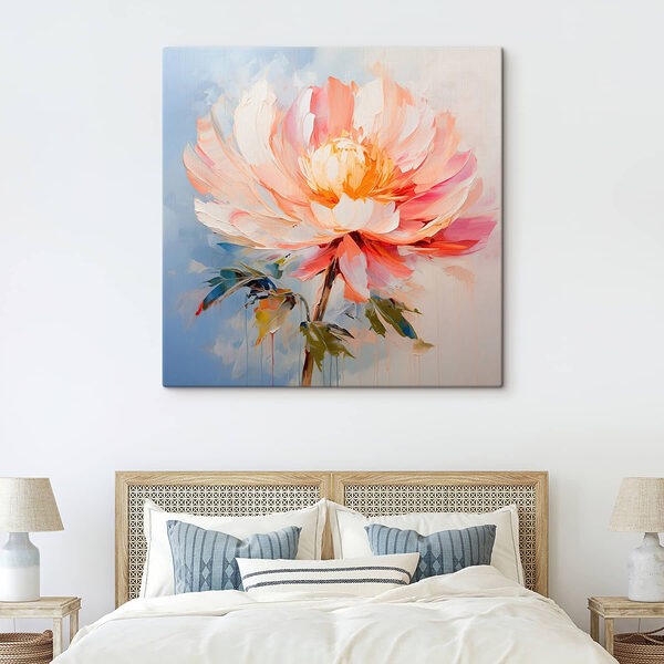 Schilderij van een bloem Canvas Schilderijen Schilderij van een bloem