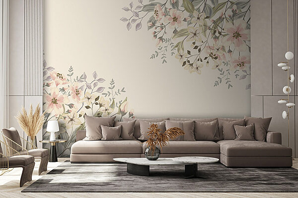 Bloemenpatroon met bloemen Fotobehang Bloemenpatroon met bloemen