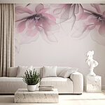Fotobehang Groep roze bloemen