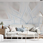 Fotobehang Witte en blauwe bloem