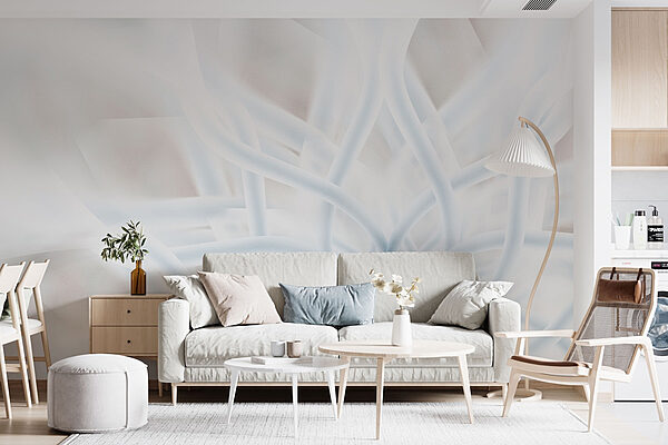 Witte en blauwe bloem Fotobehang Witte en blauwe bloem