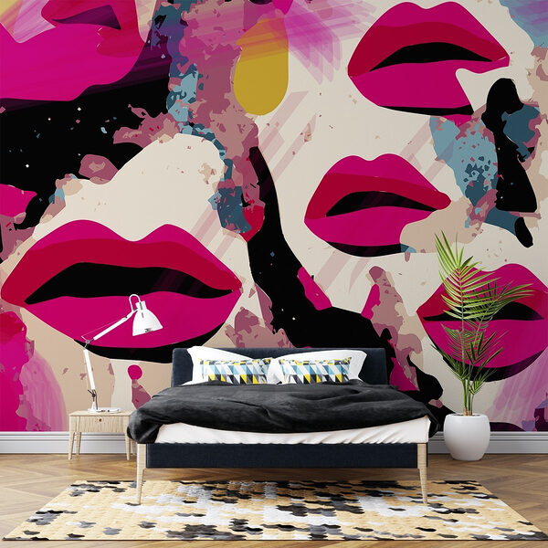 Groep lippen met verschillende kleuren Fotobehang Groep lippen met verschillende kleuren