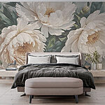 Fotobehang Delicate bloemen in zachte tinten