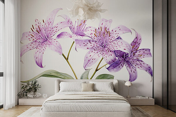 Delicate bloemen in zachte pasteltinten Fotobehang Delicate bloemen in zachte pasteltinten