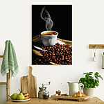 Canvas Schilderijen Kopje koffie en koffiebonen