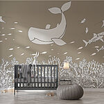Fotobehang Walvis en vis onder water