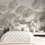 Fotobehang Groep witte bloemen