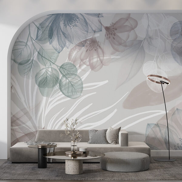 Fotobehang Delicate bloemen en zachte texturen