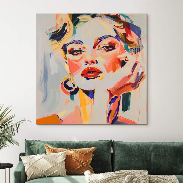 Schilderij van een vrouw Canvas Schilderijen Schilderij van een vrouw