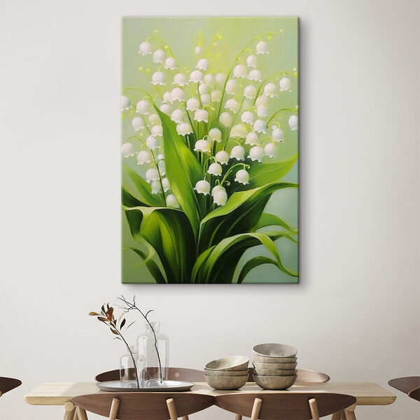 Schilderij van bloemen en bladeren Canvas Schilderijen Schilderij van bloemen en bladeren