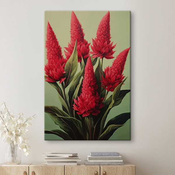 Schilderij van rode bloemen Canvas Schilderijen Schilderij van rode bloemen