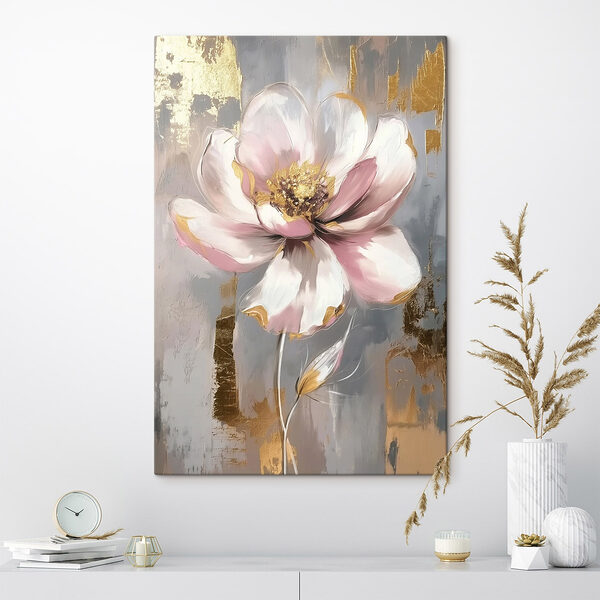 Schilderij van een bloem Canvas Schilderijen Schilderij van een bloem