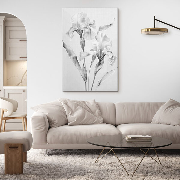 Delicate bloemen in monochrome elegantie Canvas Schilderijen Delicate bloemen in monochrome elegantie