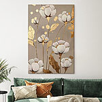 Canvas Schilderijen Schilderij van bloemen en bladeren