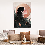 Canvas Schilderijen Vrouw met lang zwart haar