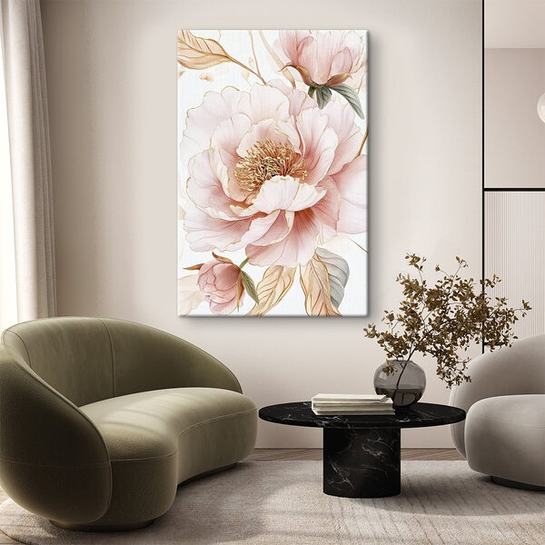 Delicate bloemen in zachte tinten Canvas Schilderijen Delicate bloemen in zachte tinten