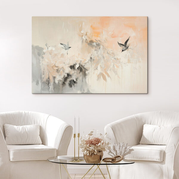 Schilderij van vliegende vogels in de lucht Canvas Schilderijen Schilderij van vliegende vogels in de lucht