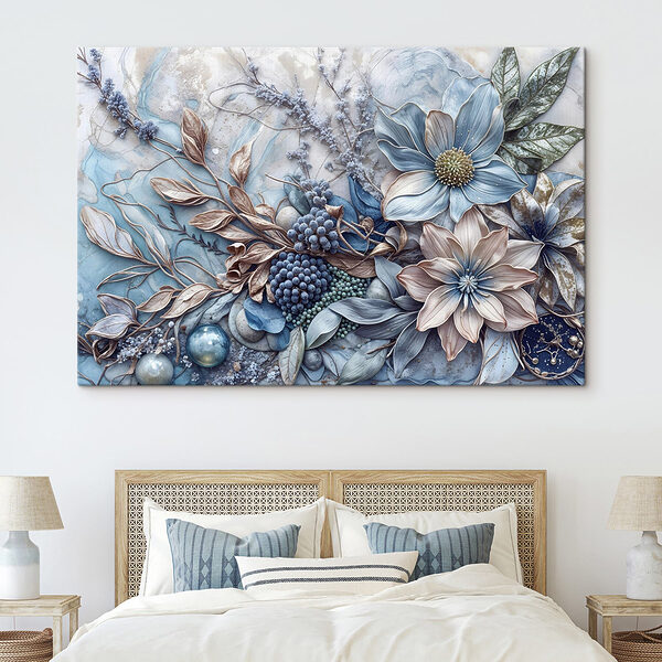 Florale elegantie in zachte tinten Canvas Schilderijen Florale elegantie in zachte tinten