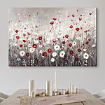 Canvas Schilderijen Schilderij van rode en witte bloemen