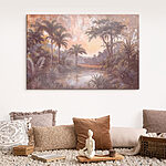 Canvas Schilderijen Rivier met bomen en planten