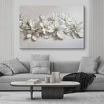 Canvas Schilderijen Groep witte bloemen