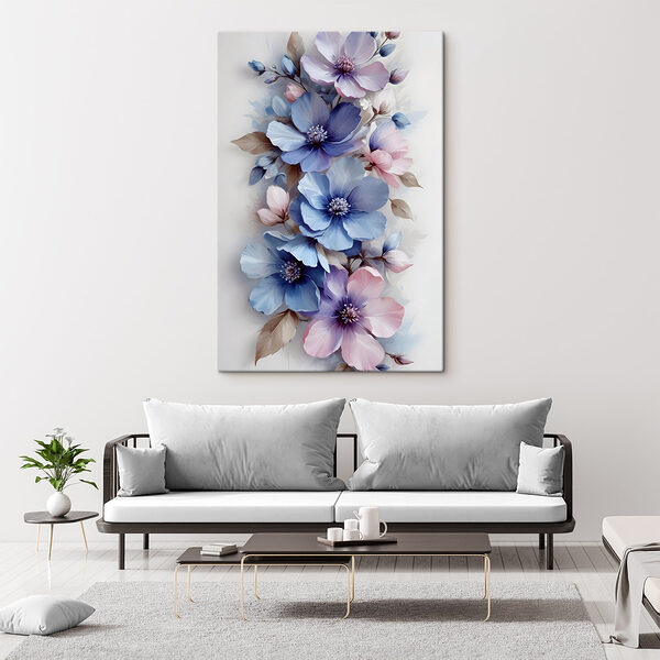 Delicate bloemen in zachte tinten Canvas Schilderijen Delicate bloemen in zachte tinten