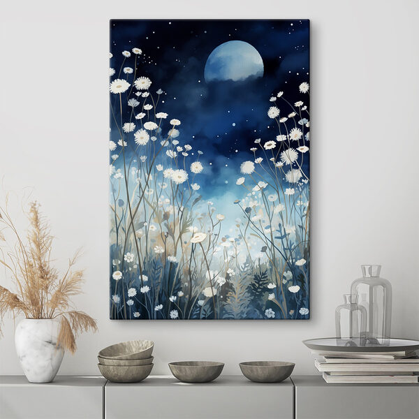 Schilderij van witte bloemen Canvas Schilderijen Schilderij van witte bloemen