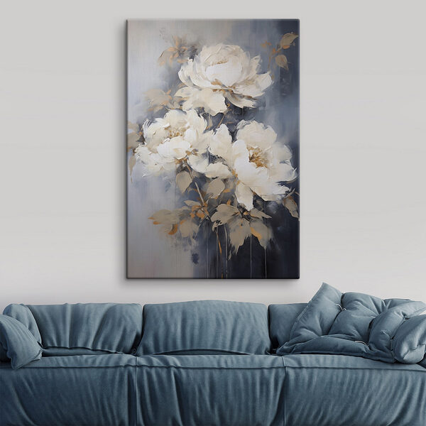 Schilderij van witte bloemen Canvas Schilderijen Schilderij van witte bloemen