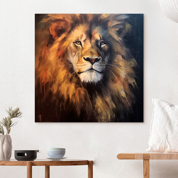 Schilderij van een leeuw Canvas Schilderijen Schilderij van een leeuw