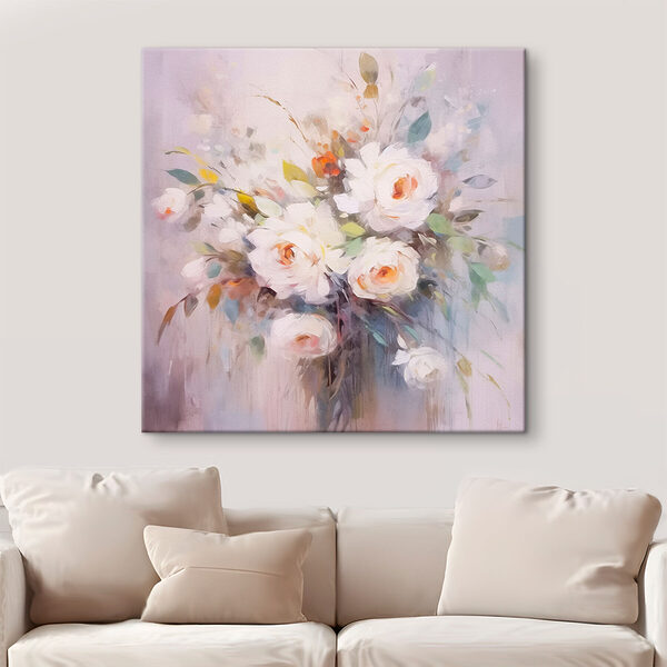 Schilderij van witte bloemen Canvas Schilderijen Schilderij van witte bloemen