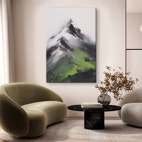 Schilderij van een bergtop Canvas Schilderijen Schilderij van een bergtop