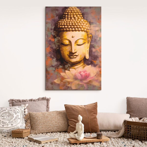 Schilderij van een boeddha Canvas Schilderijen Schilderij van een boeddha