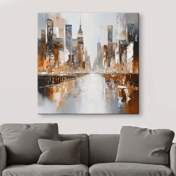 Schilderij van een stad Canvas Schilderijen Schilderij van een stad