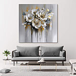 Canvas Schilderijen Schilderij van bloemen op een witte achtergrond