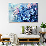 Canvas Schilderijen Delicate bloemen in zachte tinten