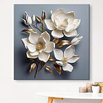 Canvas Schilderijen Elegante bloemencompositie in reliëf, kunstig weergegeven