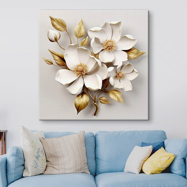 Delicate bloemen in zachte tinten Canvas Schilderijen Delicate bloemen in zachte tinten