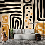 Fotobehang Abstracte patronen in warme tinten