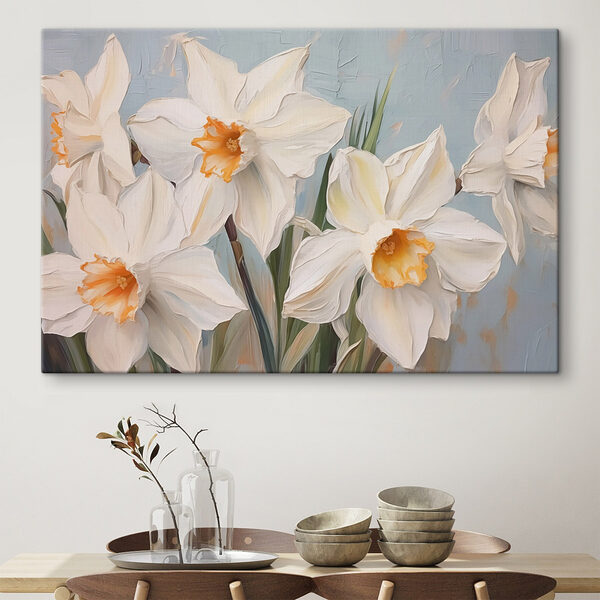 Schilderij van witte bloemen Canvas Schilderijen Schilderij van witte bloemen