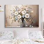 Canvas Schilderijen Schilderij van bloemen in een vaas