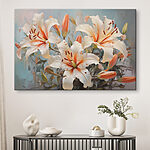 Canvas Schilderijen Groep witte bloemen